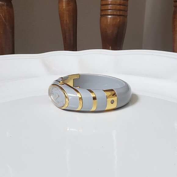 Vintage Alfex Swiss Gold and Gray Mechanical Bangle Watch - Picture 2 of 8